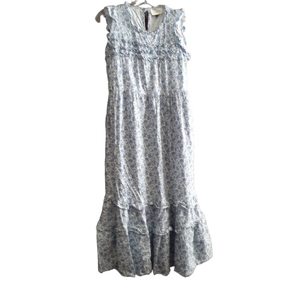 Coastal Cowgirl Boho Universal Thread Ruffled Cottagecore Floral Pockets Maxi S - Picture 1 of 11